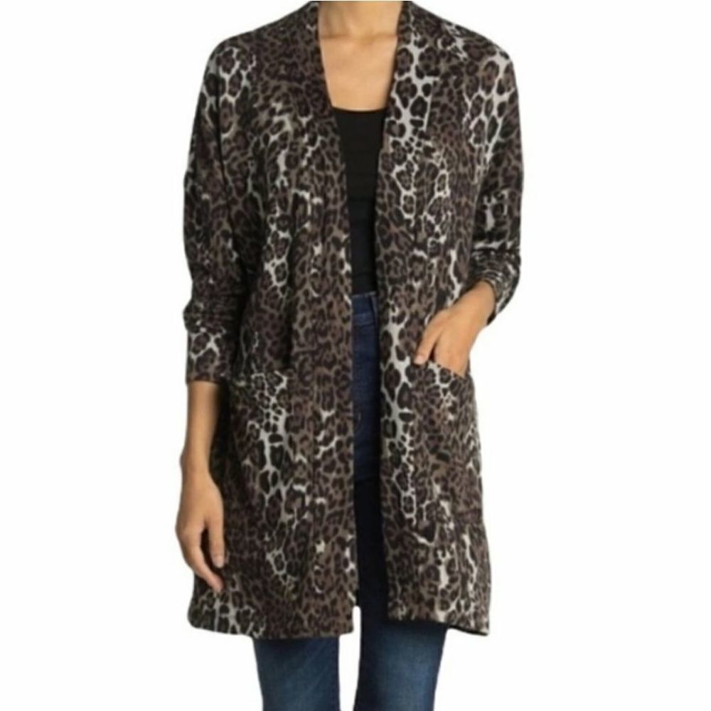 Sanctuary Leopard Cardigan with Box Pockets Size XS